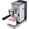 WMF Lono - Macchina per caffè espresso, 1350 Watt, con 2 inserti, per 1-2 tazze, espresso, 15 bar, superficie di appoggio, ugello per schiumalatte, in acciaio inox opaco