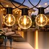 M mimotec - Ghirlanda da esterno con cavo elettrico da 7,5 m, 25 lampadine, luce calda 2200 K, impermeabile IP56, decorazione per terrazza, ingresso, patio e giardino