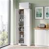anrekl Buffet da Cucina Bianco Largo 60 cm, 60x30x183 cm | Mobile Multiuso con 4 Ante e Ripiani Regolabili, Contenitore per Soggiorno, Cucina