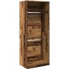 zuentd Armadio a base di legno 80x50x200 cm con 2 scomparti per corridoio | Materiale a base di legno, resistenza all'umidità, 2 scomparti, design compatto, montaggio a parete