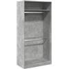 zuentd Armadio in cemento grigio 100x50x200 cm con pannello truciolare con 2 | Stabile, resistente all'umidità, compatto, per corridoio e guardaroba, design moderno