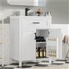 ZKLOEP Mobile da bagno da pavimento con lavandino, completamente laccato, 60 x 46 x 84,8 cm, ripiani a doppia porta, pratici cassetti, ripiani regolabili, lavabo in ceramica integrato, bianco