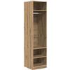 zuentd Armadio in rovere artigianale 50x50x200 cm indipendente con ripiani | MDF, legno a base di legno, mensole, camera da letto, moderno, facile da pulire