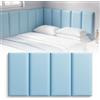 OJTOJT 4 pannelli murali 20x40 cm, per camera bimbi (Azzurro baby) | Wandkissen Kinderzimmer Selbstklebende, PU Wasserdicht Wandpaneel Gepolstert, 3D Wandpaneele Prallschutz für Schlafzimmer