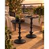 Amveya Set di 2 tavolini rotondi in metallo nero, 40 x 40 x 53 cm | Per soggiorno, camera da letto, balcone e giardino