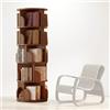 GTYMTTX Libreria Girevole 360 Gradi 5 Ripiani, Libreria Girevole Bambini, Libreria Verticale, Scaffale per Libri Stretto in Legno per Camera da Letto, Soggiorno (46x46x157 cm, Marrone)