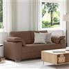 Traylux Divano a due posti, marrone, 180 cm, in tessuto, moderno, imbottito, con design traspirante, per soggiorno e camera degli ospiti, durevole, comodo, con vano portaoggetti, funzione relax