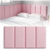 OJTOJT 4 pannelli murali 20x40 cm, per camera bimbi (Rosa cipria) | Wandkissen Kinderzimmer Selbstklebende, PU Wasserdicht Wandpaneel Gepolstert, 3D Wandpaneele Prallschutz für Schlafzimmer