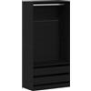 zuentd Armadio Guardaroba Nero Dab 100 x 50 x 200 cm Materiale a base di legno | Autoportante, ripiani in MDF, scomparti di contenimento, resistenti alle temperature, manutenzione facile