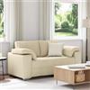 Traylux Divano a due posti color crema, 160 cm, in tessuto con funzione relax e vano portaoggetti, moderno e imbottito, per soggiorno, camera degli ospiti, ufficio, durevole, comodo, traspirante