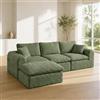 KUAKE Divano Poltrone a Forma di L, Divano Modulare Moderno Divano Imbottito con Poltrone a Sinistra, Senza Montaggio Adatto per Soggiorno (Verde-340CM)
