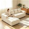 KUAKE Divano Poltrone Sdraio a Forma di L Moderno Divano Modulare Divano Imbottito con Poltrone a Sinistra Senza Montaggio Adatto per Soggiorno Beige