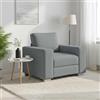 Traylux Divano in tessuto grigio chiaro, 100 cm, con funzione relax e spazio per riporre oggetti, per soggiorno e camera degli ospiti, comodo mobile imbottito con schienale regolabile, design robusto