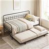 COSTWAY Struttura Letto Estraibile in Metallo, 200x90 cm | Divano Letto con Telaio a Doghe Robusto e Gamba Pieghevole per Camera da Letto e Soggiorno, Carico 250 kg