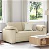 Traylux Divano a 2 posti, in tessuto crema, 180 cm, con funzione relax e spazio per riporre oggetti, per soggiorno, camera degli ospiti e ufficio, design durevole, confortevole sensazione di seduta