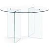 Decor Space Tavolo tondo Iride con struttura in vetro trasparente Ø 130 cm per soggiorno e cucina