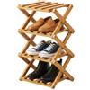 XYCFMDFTZ Scarpiera in bambù, 4 ripiani, sottile, pieghevole, organizer per scarpe | Scarpiera salvaspazio, non richiede montaggio, scarpiera autoportante per corridoio, camera da letto, soggiorno