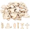 ANBEEISS 120 Pz Decorazioni Legno Prima Comunione | Scritta, Centrotavola, Battesimo, da Tavola, Cresima, Baby Shower, Pesciolini da Spargere
