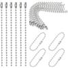 PEOVLVN 300 catene a sfere da 10 cm, in acciaio inox, con perline, 2,4 mm, in metallo, con chiusura, per la creazione di gioielli fai da te