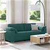 Traylux Divano a 3 posti, verde scuro, 220 cm, in tessuto, imbottito, per soggiorno, design moderno, comodo, durevole, con funzione relax e spazio per riporre oggetti