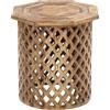 Beliani Tavolino tradizionale rotondo 45 x 45 cm Soggiorno Mango Legno scuro