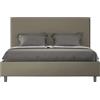 BS COM Letto matrimoniale francese contenitore imbottito 140x210 similpelle cappuccino