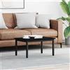 Generic Tavolino da Salotto Rovere Nero 70 x 50 x 36 cm | Legno ingegnerizzato e metallo, gambe robuste, piano liscio, stile minimalista, facile pulizia, uso quotidiano