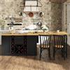 HeartySend Isola da cucina girevole a 360° con vano portaoggetti, portabottiglie rimovibile, porta pattumiera e ripiani laterali per snack, nero, 120-223 x 40 x 73,8 cm (lunghezza x larghezza x