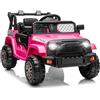 LALAHO Auto elettrica per bambini, 12 V, con telecomando 2,4 G, con musica, fari, auto elettrica per bambini dai 3 anni in su (rosa 1)