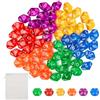 YYAQZD 60 Pezzi Dadi Poliedrici, Dadi D10 a 10 Facce, 6 Colori | Dadi D&D in Acrilico per Giochi da Tavolo D&D/RPG/MTG, Set Dadi con 1 Borsa per Trasporto