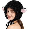 Lbaote Cappello da pecora carino caldo cosplay partito con regolabile mento cravatte