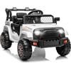 LALAHO Auto elettrica per bambini, 12 V, con telecomando 2,4 G, con musica, fari, auto elettrica per bambini dai 3 anni in su (bianco 1)