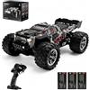 X-Verse KF13 - Auto telecomandata, scala 1:16, impermeabile, 30 km/h, 4WD RC ad alta velocità, fuoristrada con motore a spazzola di carbonio per adulti, 3 batterie (nero)