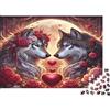6N2X9A4S Coppia di Lupi Romantica Puzzle 1000 Pezzi Carta per Adulti Scena Artistica Emotiva Gioco di Puzzle 1000 Pezzi Relax Decorazione Regalo 38x26cm/1000pcs