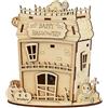 Generic 3D Halloween in legno 5 in 1 Casa di Halloween Modello di puzzle in legno | Kit fai da te spettrale modello luminoso, fantasmi, zucche e pipistrelli, divertente decorazione di Halloween e regalo
