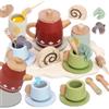 Masonbaby Set da Tè di Legno per Bambini, Accessori Cucina Bambini Legno, Set Tazzine Gioco per Servizio da Tè, Gioco di Ruolo Educativo Montessori Regalo per 3, 4, 5 anni Rosso