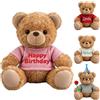 GOUFEISUN Orso Peluche Personalizzato Con Testo Nome Ricamato Sulla | 20cm, Orso Marrone Accogliente Da Con Maglia, Nome Ricamato Lavabile Per Coppie San Valentino Natale Matrimonio
