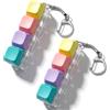 Matwsec 2 portachiavi con tastiera a 4 tasti, fidget toy, simpatici giocattoli Clicky Fidget Toys Mini Key Board Fidget Clicker per adulti ansia e stress regali per familiari e amici