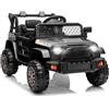 LALAHO Auto elettrica per bambini, 12 V, con telecomando 2,4 G, con musica, fari, auto elettrica per bambini dai 3 anni in su (nero 1)
