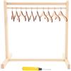 Mikinona Set di Appendini in Legno per Bambole Design Elegante Beige, Facile da Organizzare per Vestiti da Principessa in Scenari di Presentazione Colore Casuale