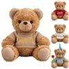 GOUFEISUN Orso Peluche Personalizzato Con Testo Nome Ricamato Sulla | 20cm, Orso Marrone Accogliente Da Con Maglia, Nome Ricamato Lavabile Per Coppie San Valentino Natale Matrimonio