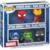 Funko Pop! Marvel: Spiderman/Iron Man/CPT. America/Hulk/Black Panther, confezione da 5