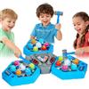 Guffawz Gioco Acchiappa la Talpa 3 Giocatori con Luci e Suoni, 3 modalità di Gioco, 7 velocità, Punteggio LED, Gioco Interattivo con Martelli, Giocattolo Educativo per Bambini 3+