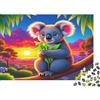 ZQXJNHPKRB Koala Puzzle 1000 Pezzi Gioco di Puzzle 1000 Pezzi Carta per Adulti Ramo Albero Tramonto Relax Famiglia Decorazione Regalo Focus 38x26cm/1000pcs
