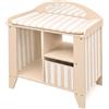 howa Fasciatoio per bambole Stripes, in legno, 27403 | Fasciatoio per bambole fino a 48 m con cuscino, cestino e gruccia, mobile per bambole beige con tessuti a righe