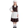 DiULi Costume Contadina Bambina - Medievale Pastorella | Vestito da Pastorella Bambina con Cappello, Gilet, Grembiule, Vestito e Calzini, per Travestimento, Halloween, Carnevale