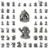 Path Gaming 50 figure fantasy uniche per miniature DnD, eroi, NPC, mini Dungeons and Dragons ispirati agli anime da 28 mm, mini figurine da tavolo non verniciate, compatibili con Pathfinder, accessori D&D