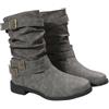 Generic Corti Stivali Donna Invernali Stivaletti Slouchy Finta Pelle Biker Boot | Vintage Caldo Comode Chelsea Tacco Piatto Blocco Fibbia Impermeabile Caviglia Autunno Neve Moto Feste Elegante Women Scarpe