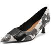 QUEEN HELENA Décolleté Donna Animalier Scarpe con Tacco Medio ZM12008 | Fiocco frontale a contrasto, fantasia pezzata, superficie lavorata e tacco rivestito con motivo coordinato