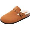 JOMIX Sabot Donna Invernali Zoccoli Scamosciati con Fodera Peluche e Fibbia | Scarpe Basse Casual da Esterno e Casa, Suola Antiscivolo in PVC Effetto Sughero, Zoccoli Comodi Autunno Inverno